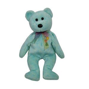 Ty Beanie Babies Green Ariel Tie Dye Bear Stuffed Animal Plush Toy 8 in